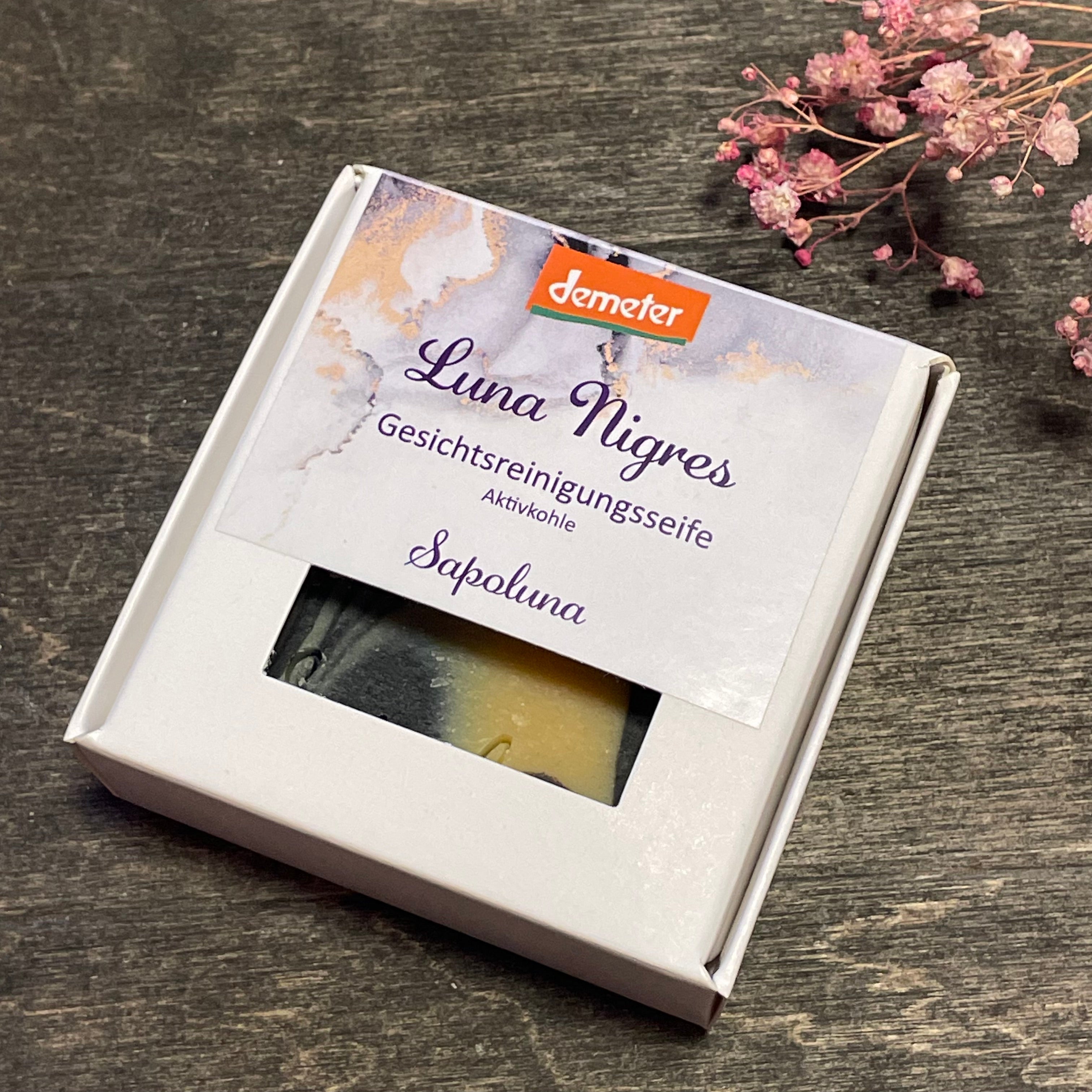 Luna Nigres - Demeter Gesichtsreinigungsseife mit Aktivkohle 70g