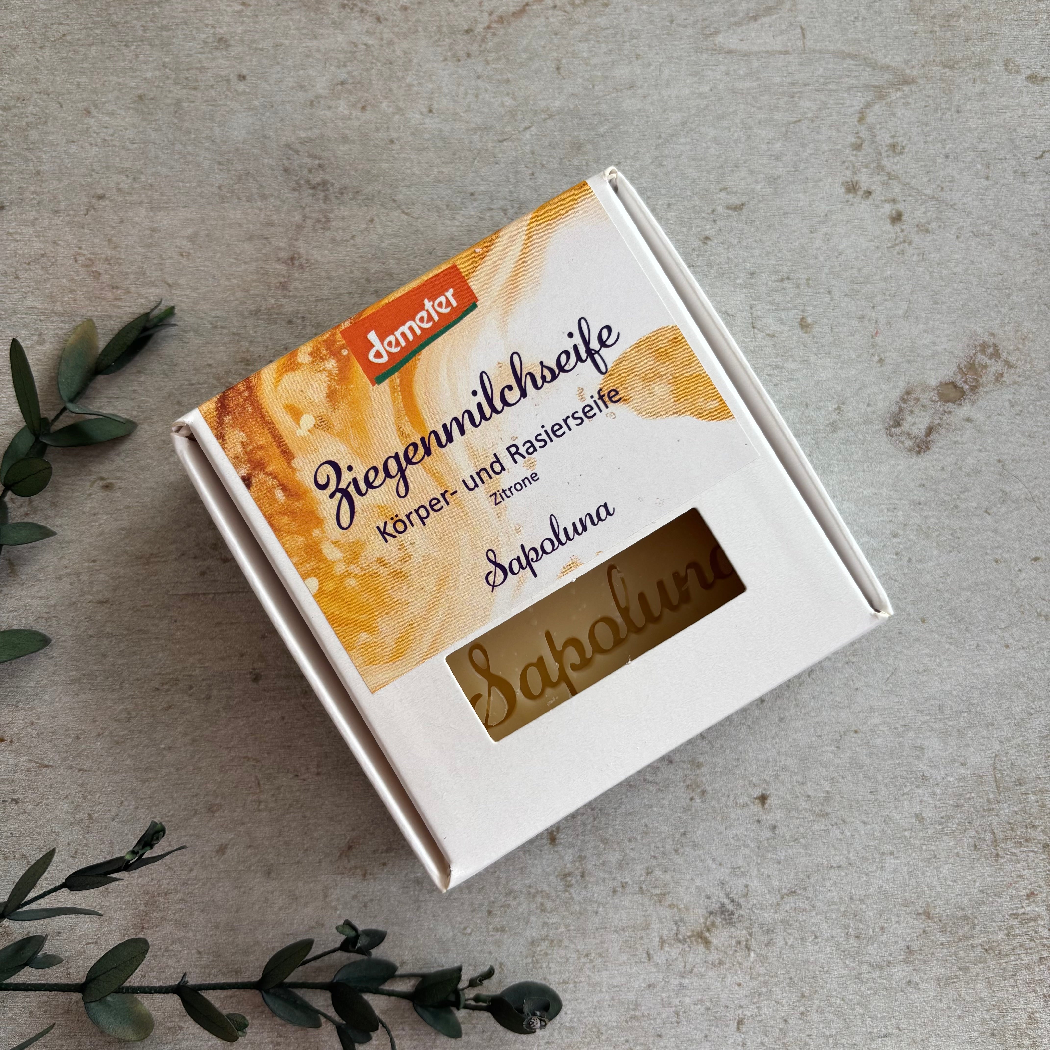 Ziegenmilchseife - Demeter Körper- und Rasierseife mit Zitrone 70g
