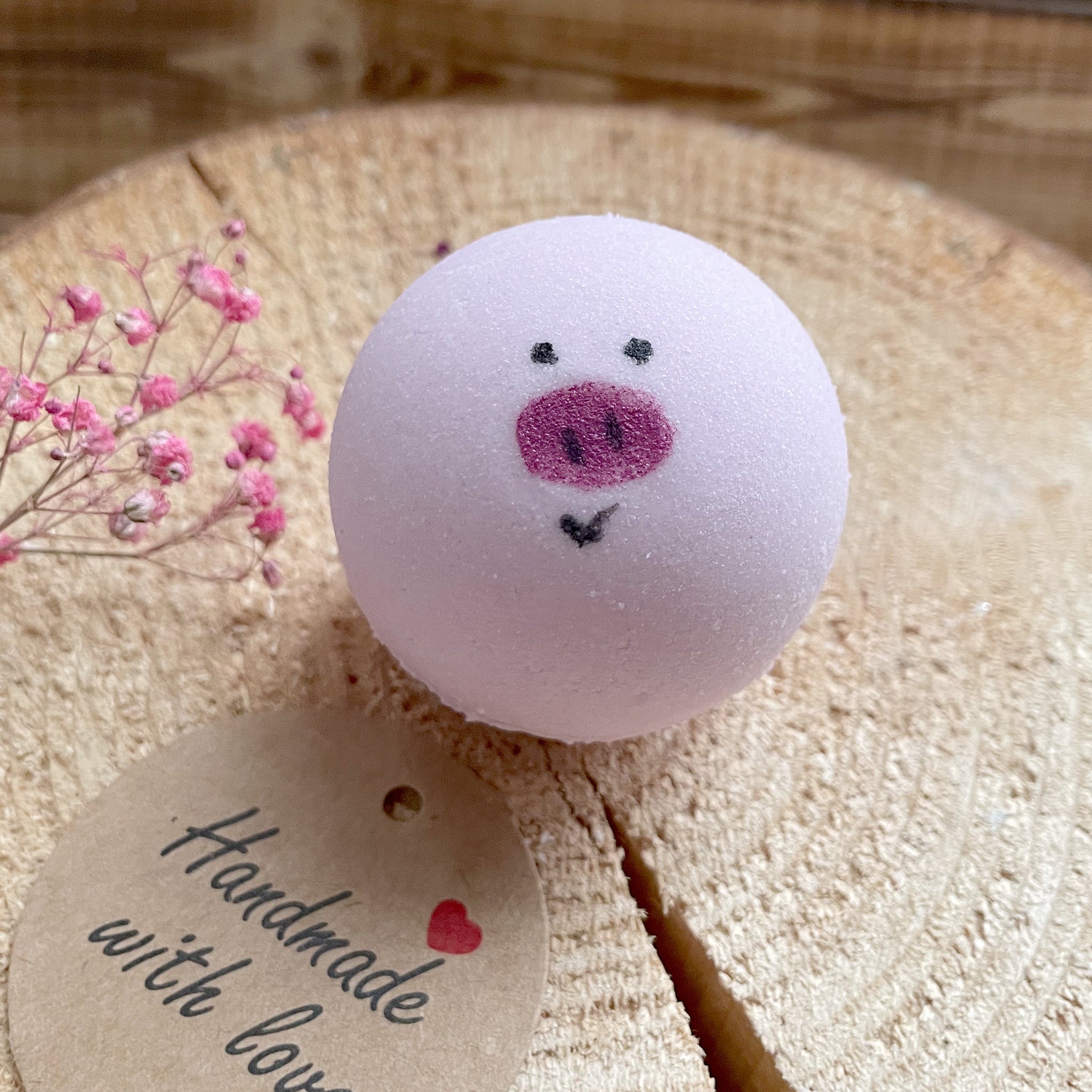 *Glücksschweinchen* Badekugel schäumend #Erdbeere #nachhaltig verpackt