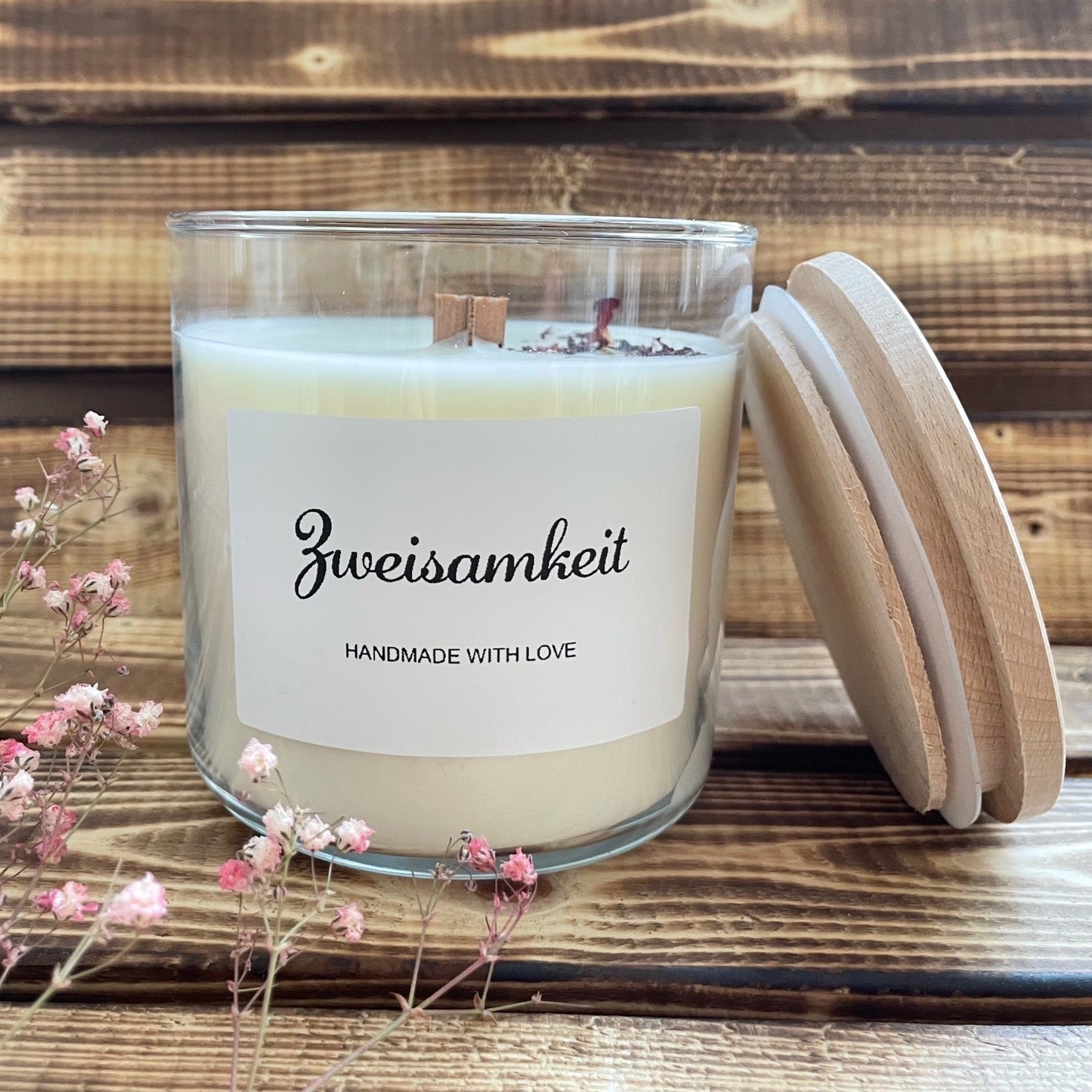 Duftkerze #Zweisamkeit - Champagner und Rose 400g