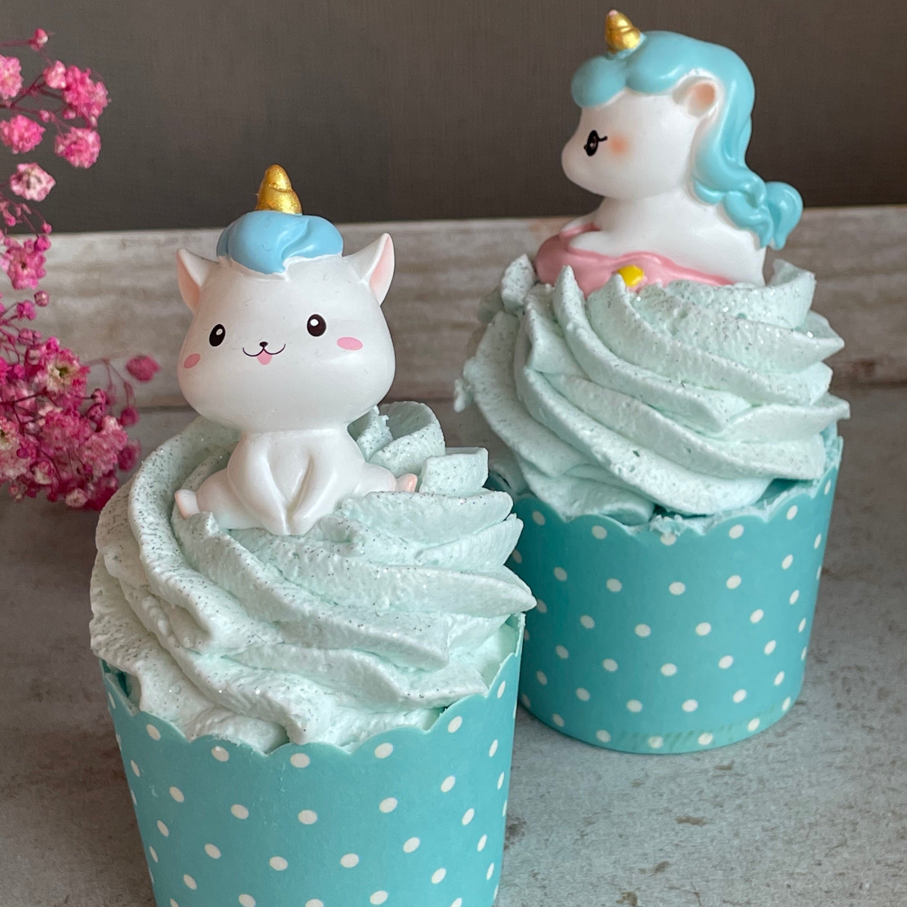 Badecupcake #Erdbeere - Einhorn