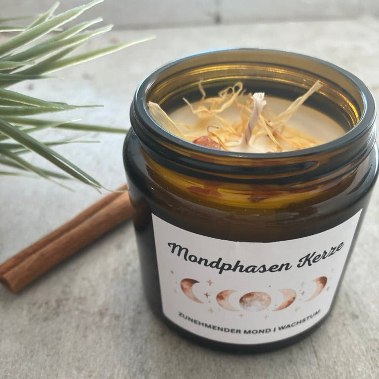 Mondphasenkerze zunehmend