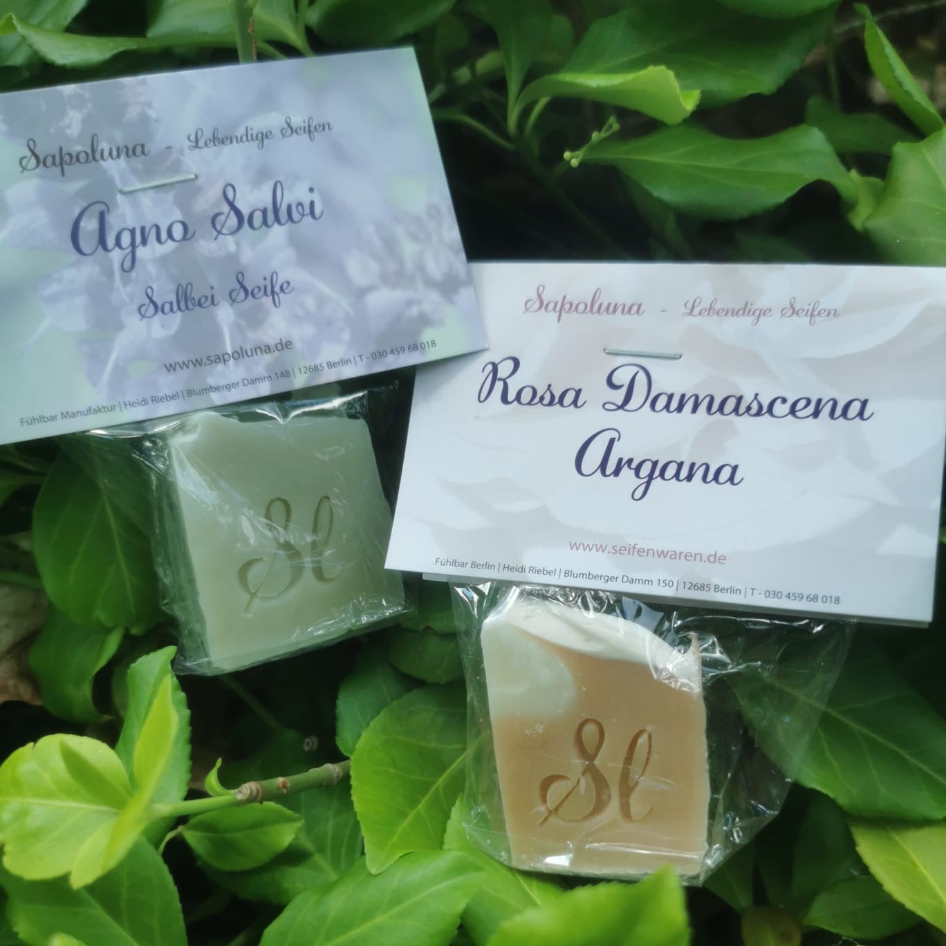 Mini-Naturseifen in Zellglasverpackung