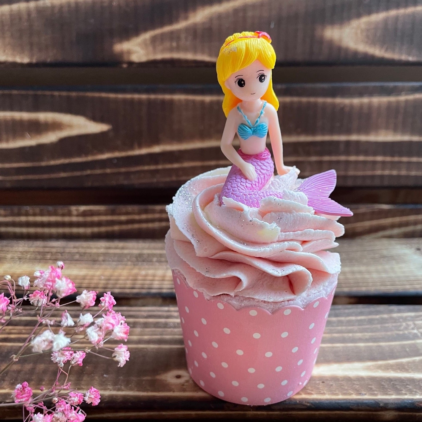 Badecupcake #Erdbeere - Meerjungfrau