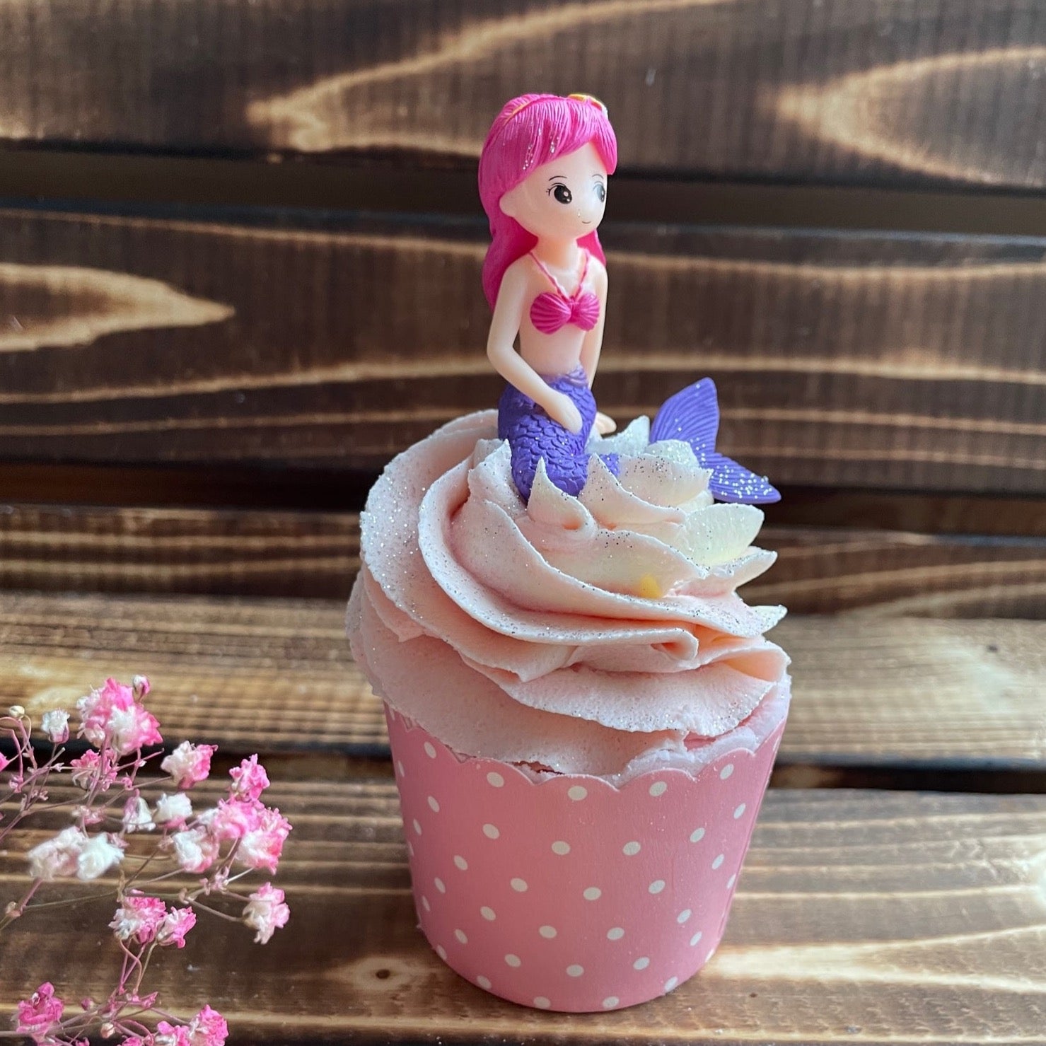 Badecupcake #Erdbeere - Meerjungfrau