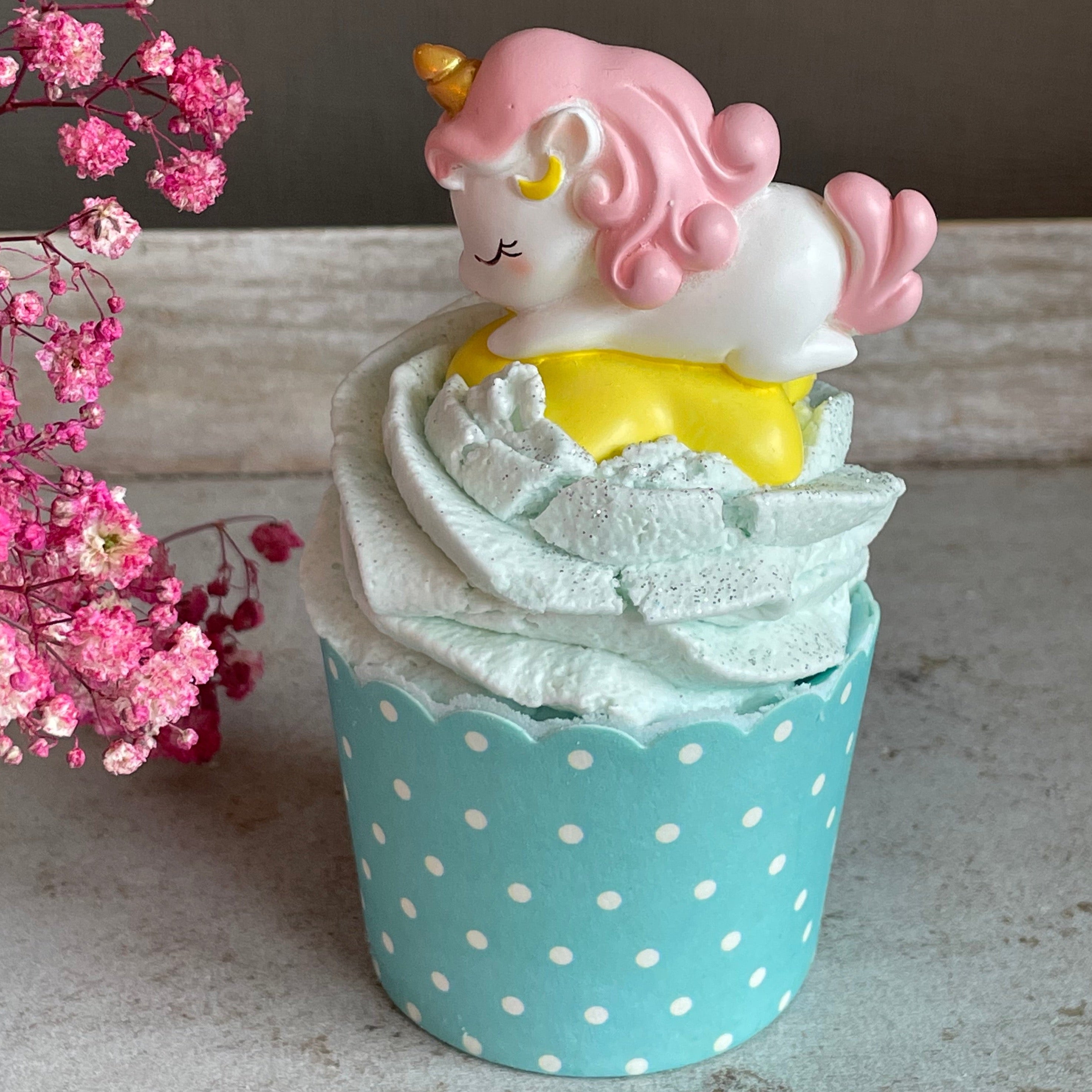 Badecupcake #Erdbeere - Einhorn