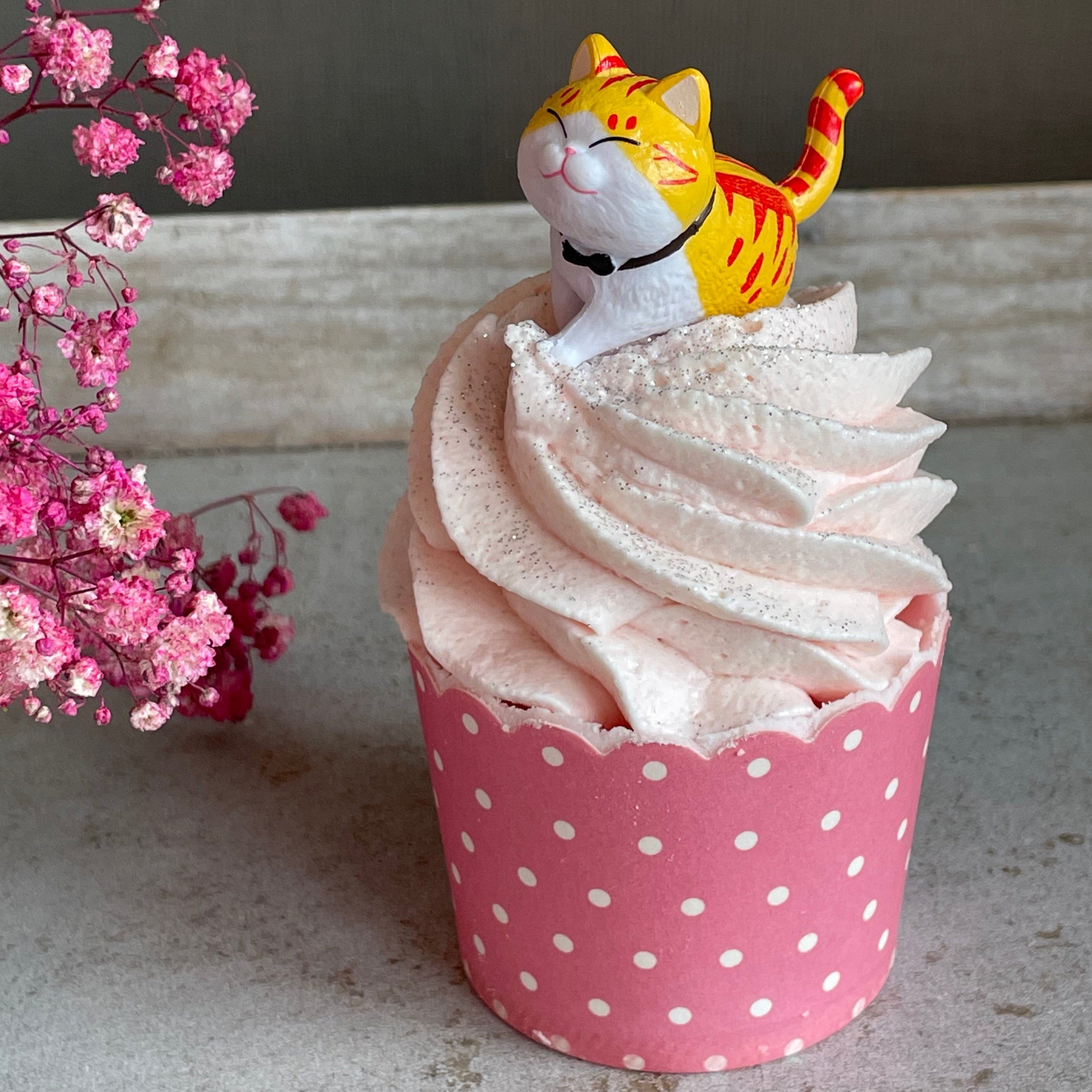 Badecupcake #Erdbeere - Katze