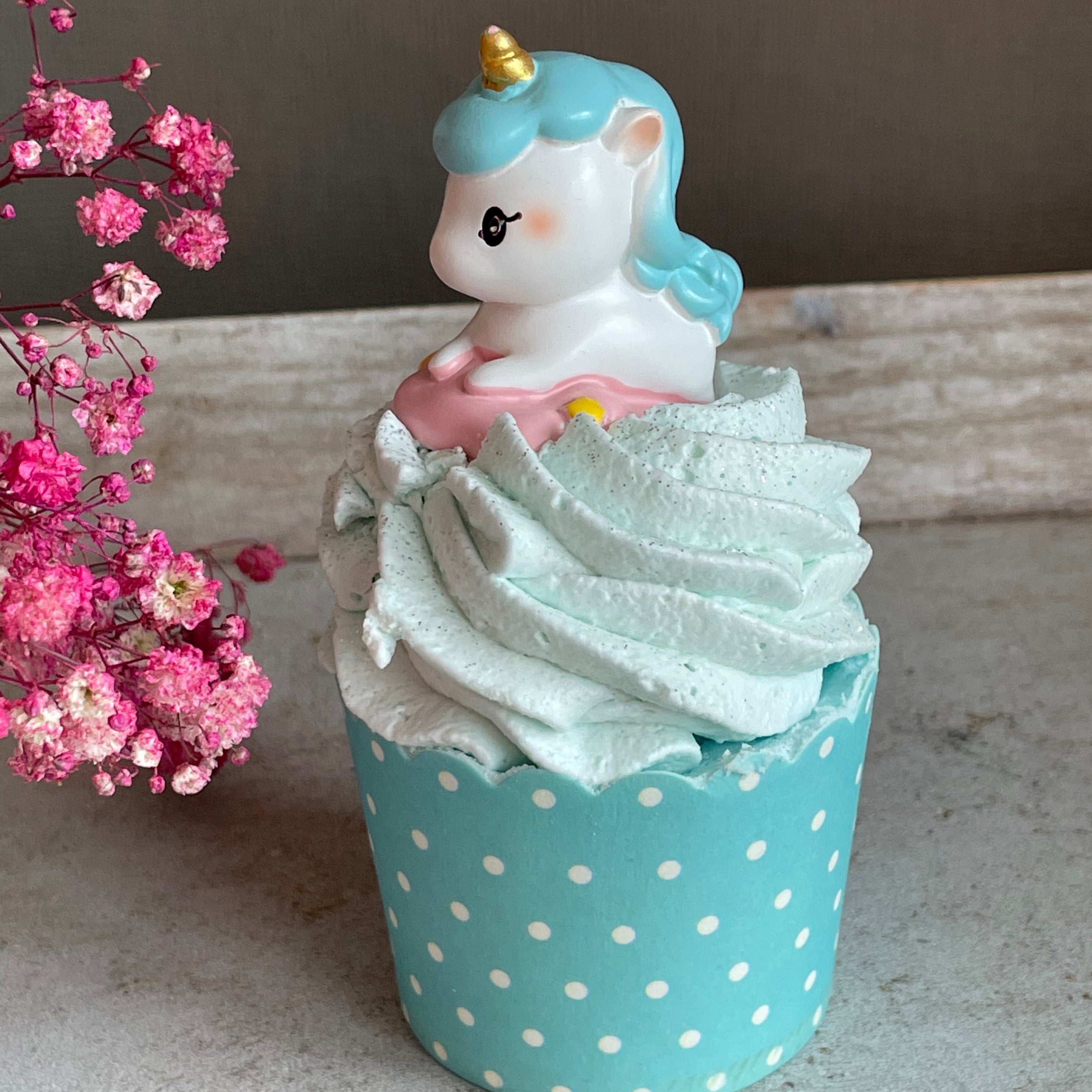 Badecupcake #Erdbeere - Einhorn