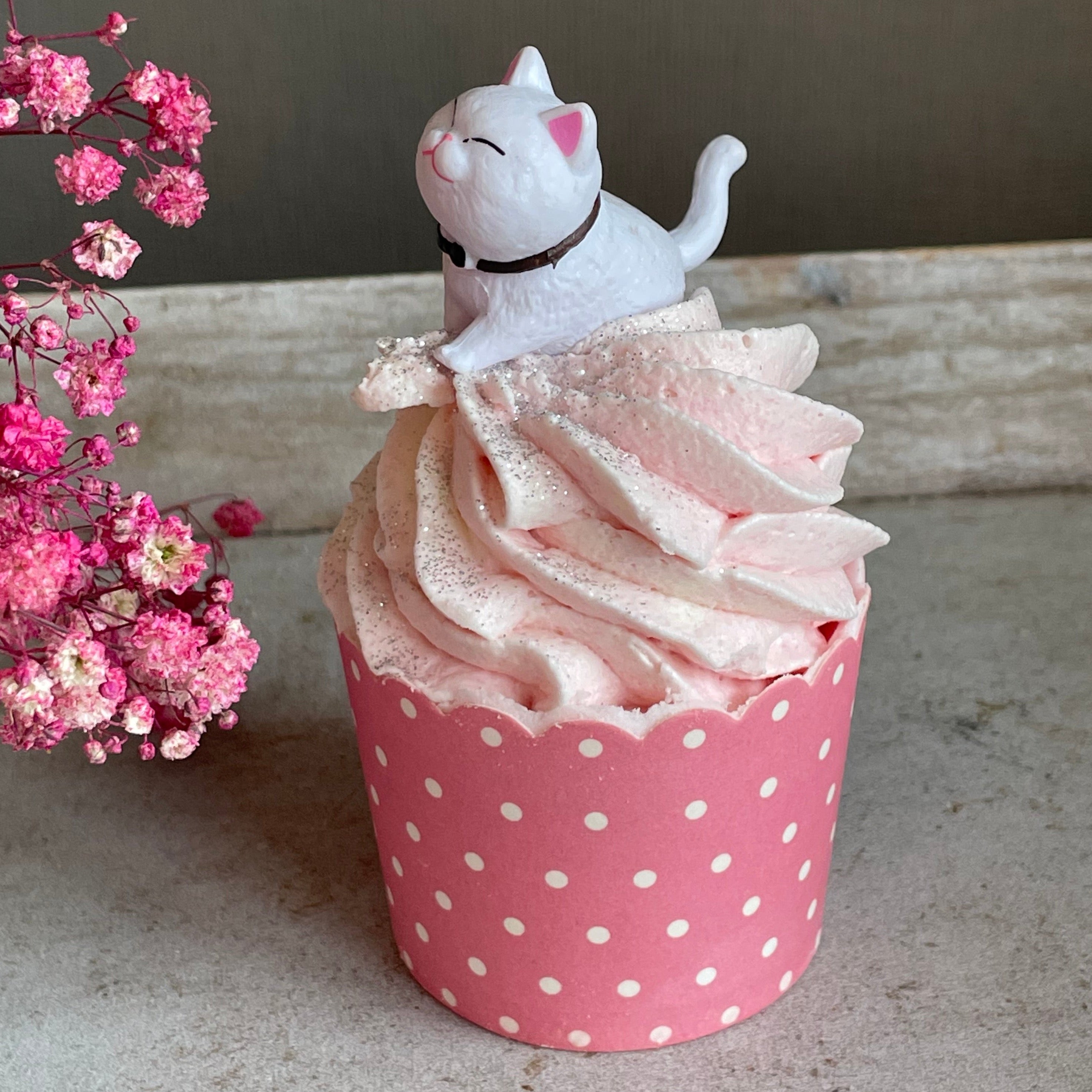 Badecupcake #Erdbeere - Katze