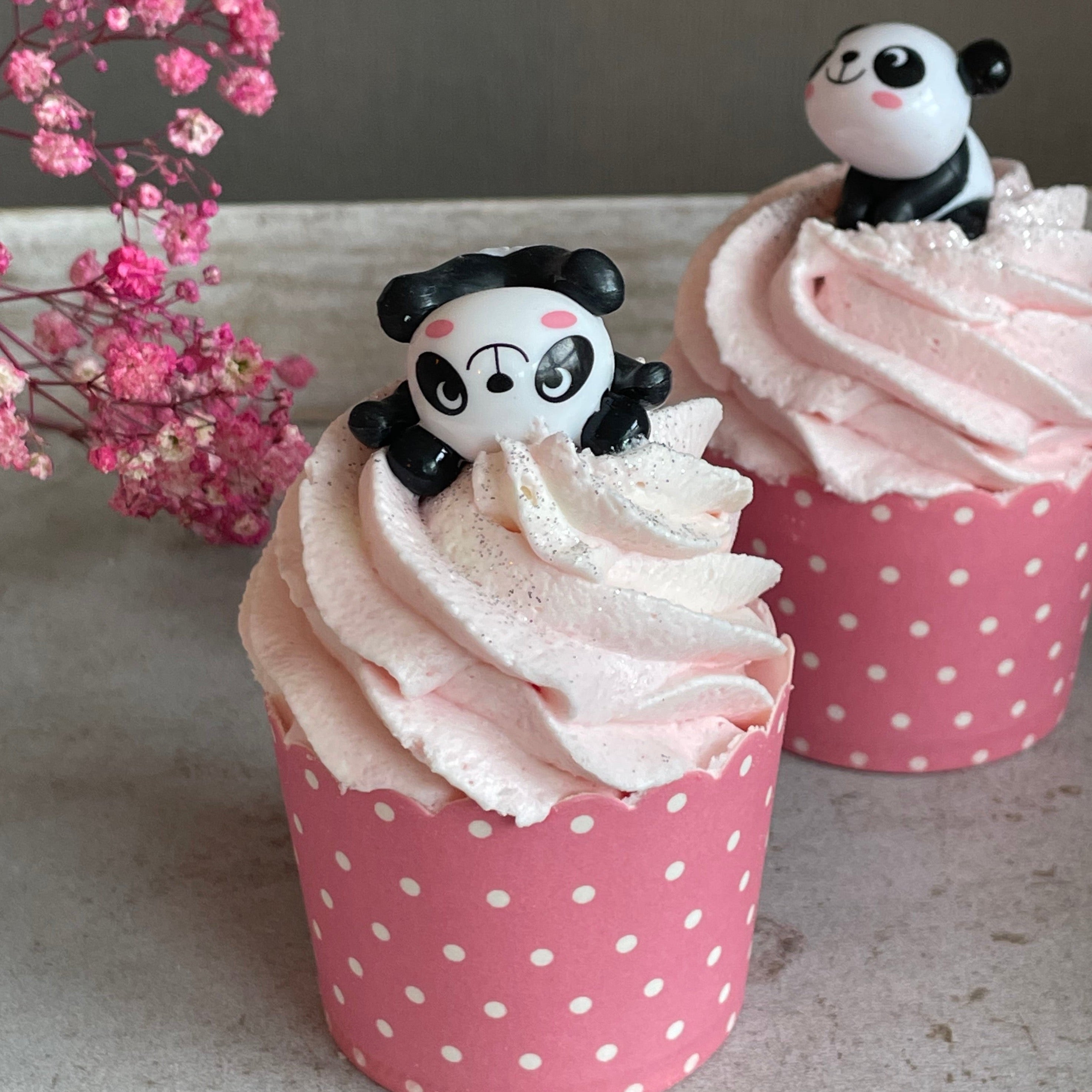 Badecupcake #Erdbeere - Panda